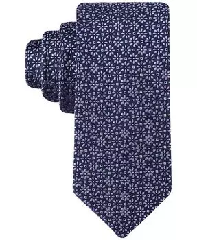 Классический мужской аккуратный галстук с медальоном Daisy Tommy Hilfiger, фиолетовый