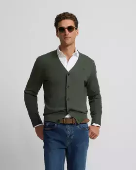 Классический мужской кардиган Silbon, зеленый