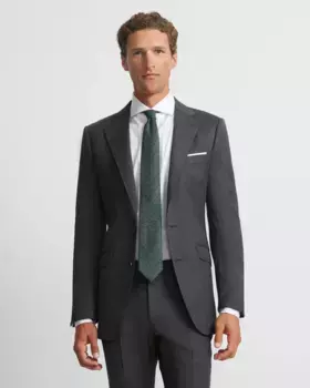 Классический мужской костюмный блейзер серого цвета «елочкой» Silbon, серый