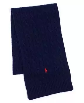 Классический мужской шарф с косами Polo Ralph Lauren, синий