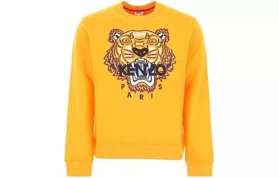 Классический мужской свитшот с головой тигра, оранжевый Kenzo, оранжевый