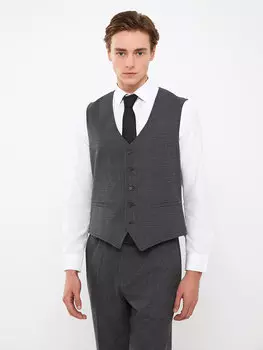 Классический мужской жилет Slim Fit LCWAIKIKI Classic, антрацитовый плед