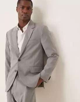 Классический однобортный пиджак от Abercrombie & Fitch серого цвета