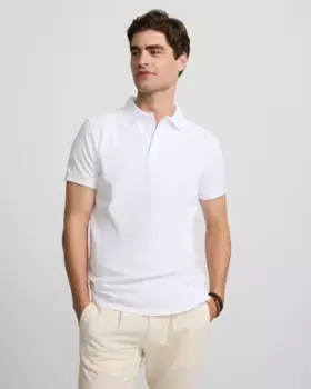 Классический однотонный поло белого цвета для мужчин Silbon, белый