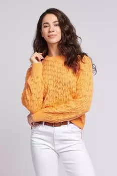 Классический оранжевый женский вязаный свитер с пуантами U.S. Polo Assn, оранжевый