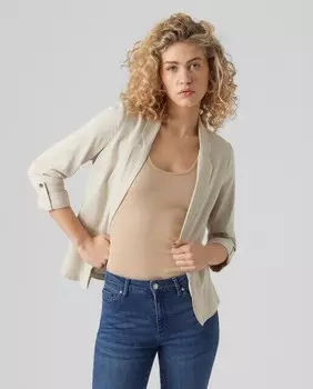 Классический открытый женский пиджак Vero Moda, бежевый