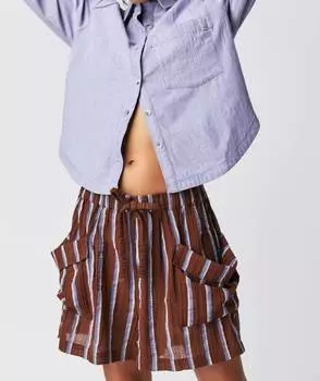 Классический оксфордский топ фиолетового цвета Free People