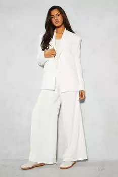 Классический пиджак оверсайз с льняным эффектом MISSPAP, белый