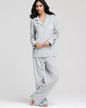 Классический пижамный комплект Lauren Ralph Lauren Hammond вяжет, серый
