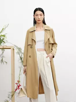 Классический плащ Mai Meng средней длины, бежевый