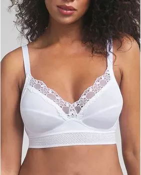 Классический поддерживающий бюстгальтер без косточек с кружевом Playtex, белый