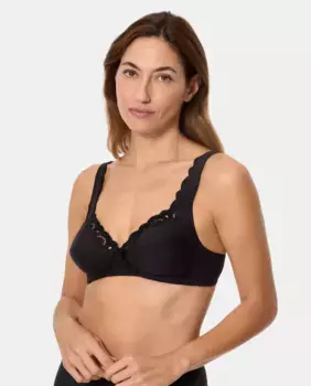 Классический поддерживающий бюстгальтер без косточек с кружевом Playtex, черный