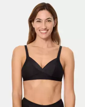 Классический поддерживающий бюстгальтер без косточек с кружевом Playtex, черный