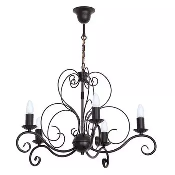 Классический подвесной светильник "Mauro" черный металл 5-ламповый подвесной светильник для гостиной, столовой, обеденного стола Licht-Erlebnisse