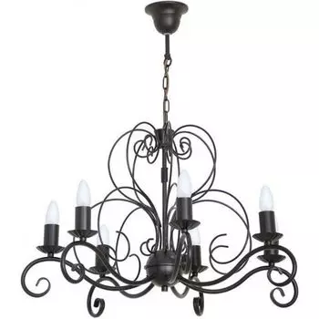 Классический подвесной светильник "Mauro" черный металл 7-ламповый подвесной светильник для гостиной, столовой, обеденного стола Licht-Erlebnisse