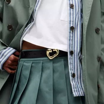 Классический ремень Heart из итальянской кожи J.Crew, черный