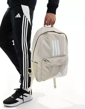 Классический рюкзак adidas Performance Back-to-School с тремя полосками серого цвета