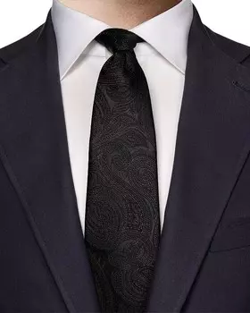 Классический шелковый галстук Eton с пейсли, черный