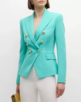 Классический шерстяной пиджак с пуговицами Balmain, цвет Mint