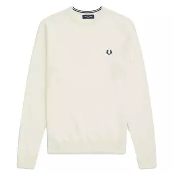 Классический свитер Fredperry He из шерсти мериноса Fred Perry, белый