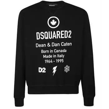 Классический свитер реглан с логотипом Dsquared2, черный