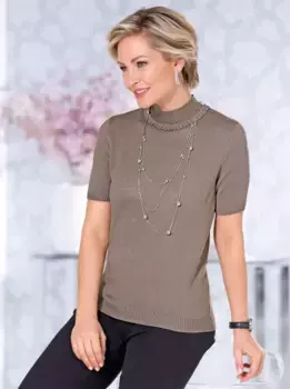 Классический свитер с короткими рукавами "Пуловер" Classic, коричневый