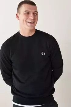 Классический свитер с круглым вырезом Fred Perry, черный