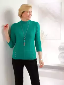 Классический свитер с рукавами 3/4 "Пуловер" Classic, изумрудный