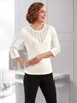 Классический свитер с рукавами 3/4 "Пуловер" Classic, цвет Ecru