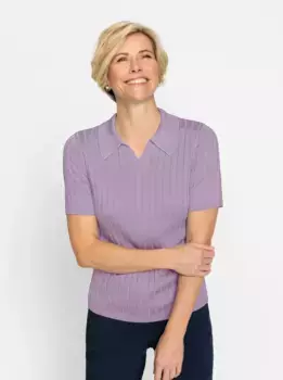 Классический свитер с воротником-поло "Пуловер" Classic, цвет Flieder