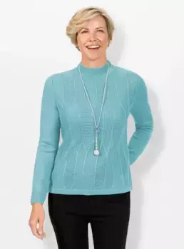 Классический свитер с воротником стойкой "Пуловер" Classic, цвет Aquamarin