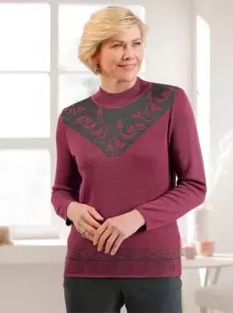 Классический свитер с воротником стойкой "Пуловер" Classic, бордовый