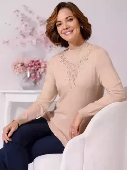 Классический свитер с воротником стойкой "Пуловер" Classic, цвет Puder-Meliert