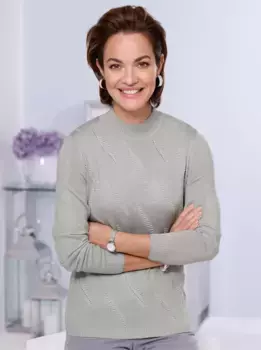 Классический свитер с воротником стойкой "Пуловер" Classic, серый