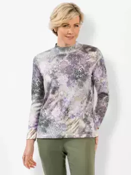 Классический свитер с воротником стойкой "Пуловер" Classic, цвет Sesam-Flieder-Bedruckt