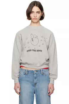 Классический свитшот «Snoopy Moon» Re/Done, серый