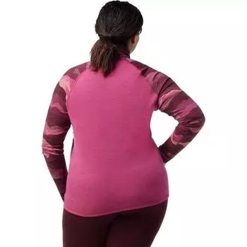 Классический термо-топ с мериносовым узором и молнией 1/4 Plus — женский Smartwool, цвет Festive Fuchsia Mountain Scape