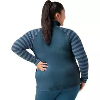 Классический термо-топ с мериносовым узором и молнией 1/4 Plus — женский Smartwool, цвет Ultra Violet Stripe