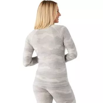 Классический термобелье из мериносовой ткани с молнией 1/4 — женский Smartwool, цвет Light Gray Mountain Scape