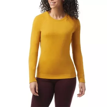 Классический термобелье женское из шерсти мериноса с круглым вырезом Smartwool, желтый