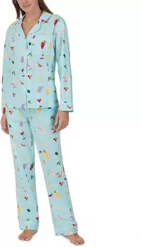 Классический тканый пижамный комплект с длинными рукавами Bedhead PJs, цвет Festive Drinks