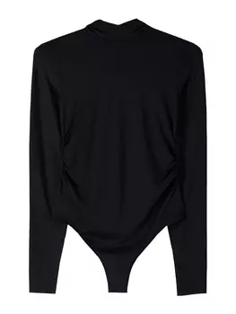 Классический топ Bershka Shirt Bodysuit, черный