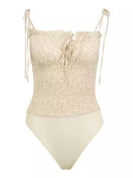 Классический топ Free People Shirt Bodysuit, бежевый