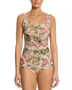 Классический топ-комбинезон с фирменным принтом и кружевом Hanky Panky, мультиколор