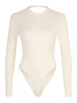 Классический топ Nasty Gal Petite Shirt Bodysuit, кремовый