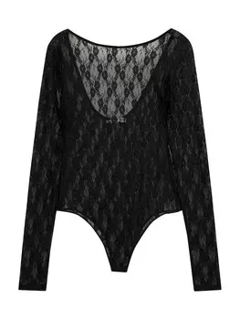 Классический топ Pull&Bear Shirt Bodysuit, черный