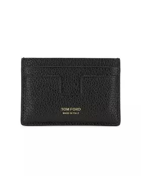 Классический визитница из мягкой зернистой кожи T-Line Tom Ford, черный