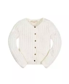 Классический вязаный кардиган с длинными рукавами для девочек, для малышей Hope & Henry, белый