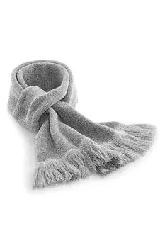 Классический вязаный шарф Beechfield, серый