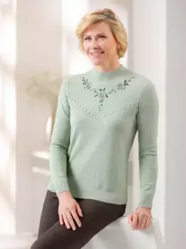 Классический вязаный свитер "Пуловер" Classic, цвет Eucalyptus-Meliert